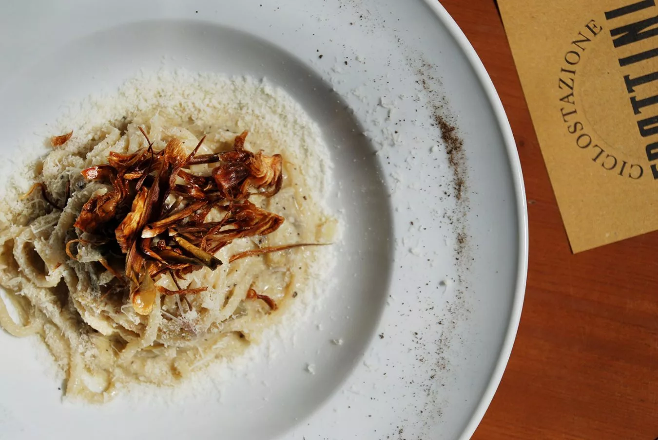 Ciclostazione Frattini - Pici cacio e pepe con carciofi